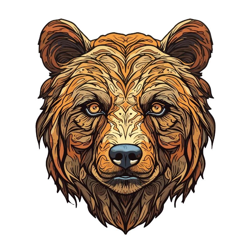 Grizzly Bear Face - Wilderness Emblem