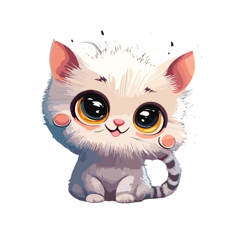Chaton blanc mignon