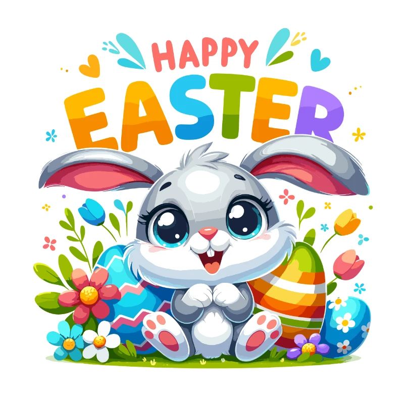 Happy Easter - Easter Bunny Illustration