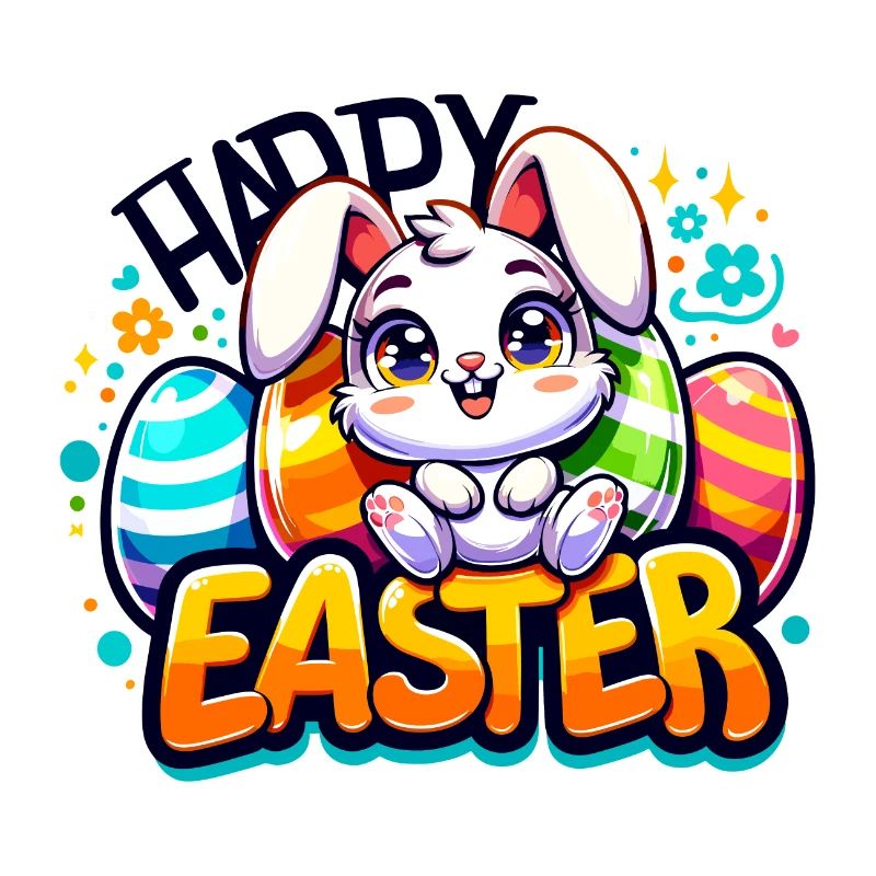 Happy Easter - Easter Bunny Illustration
