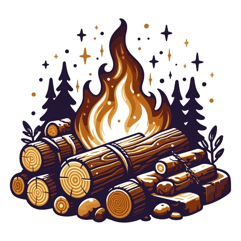 BÛCHE DE FEU DE CAMP FORÊT CHALEUR HIVERNALE BÛCHE DE FEU DE CAMP