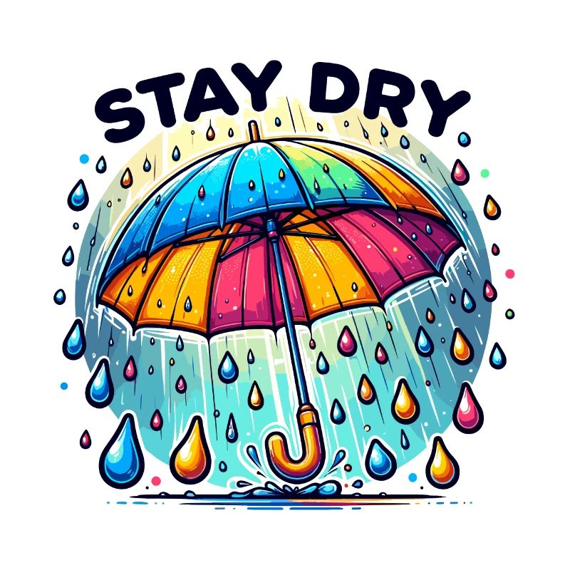 Restez au sec - Illustration de parapluie