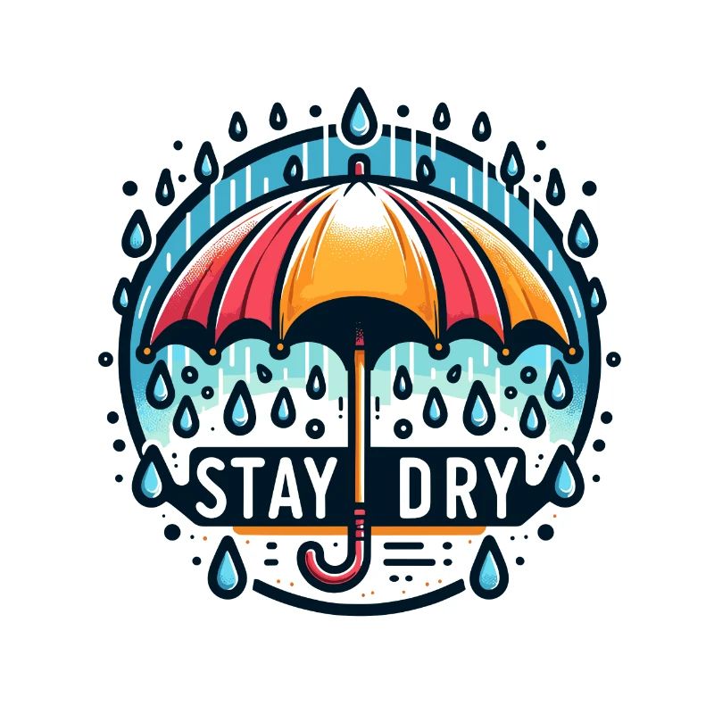 Restez au sec - Illustration de parapluie