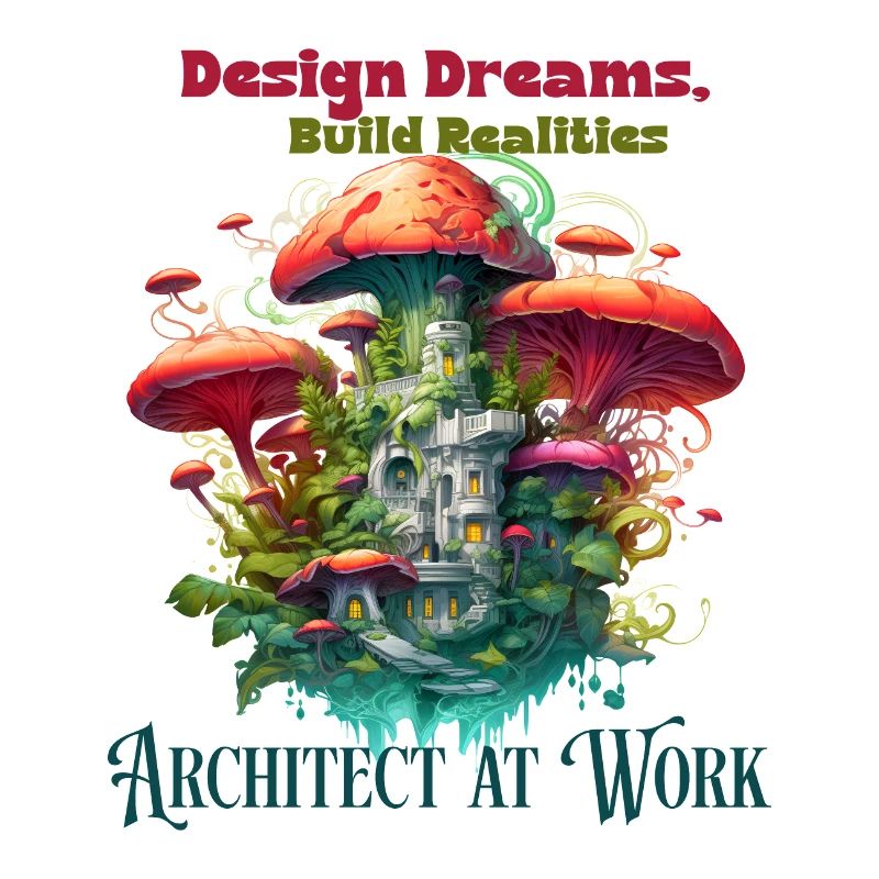 Architect engineer at work funny illustration