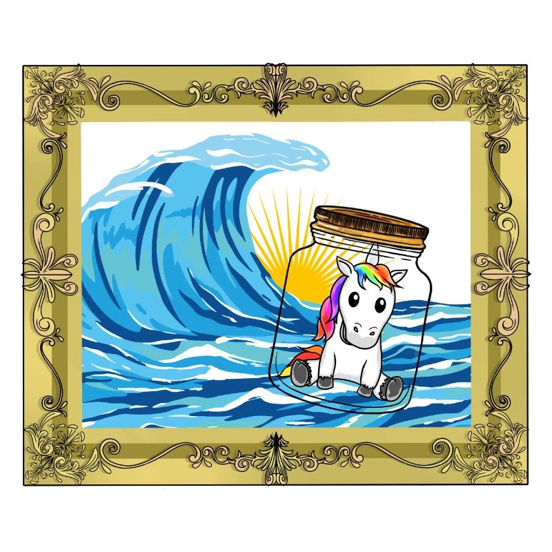 Message d’anniversaire de licorne dans une bouteille