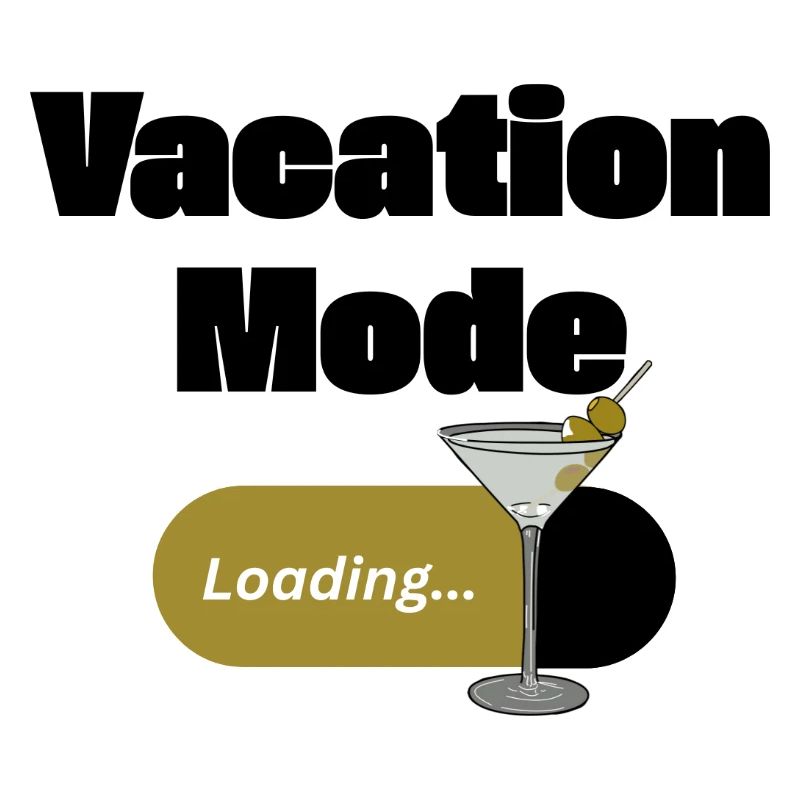 Vacation Mode On – Martini mit Ladebalken (dunkel)