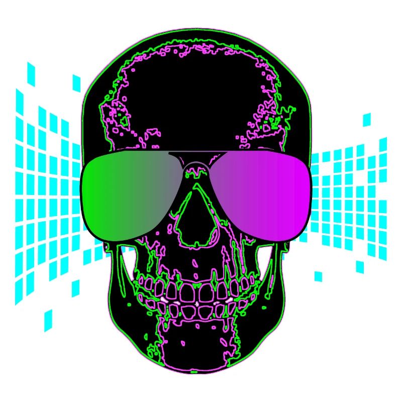 Disco Skull Party Skull 3d