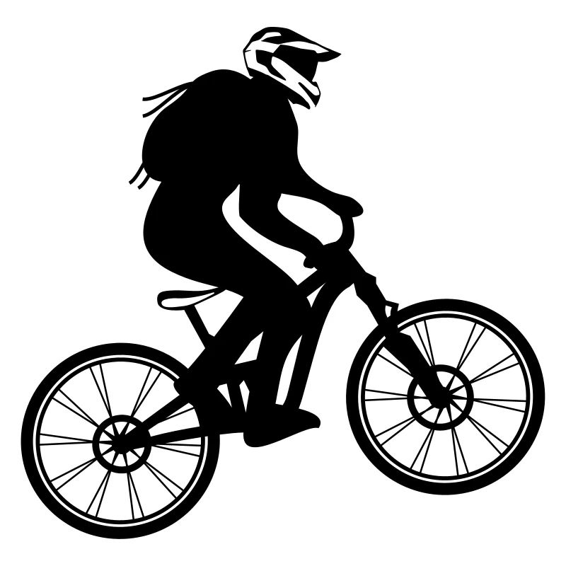 Vélo tout terrain avec casque cross biker - VTT