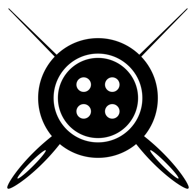 Sewing Cross Symbol Button
