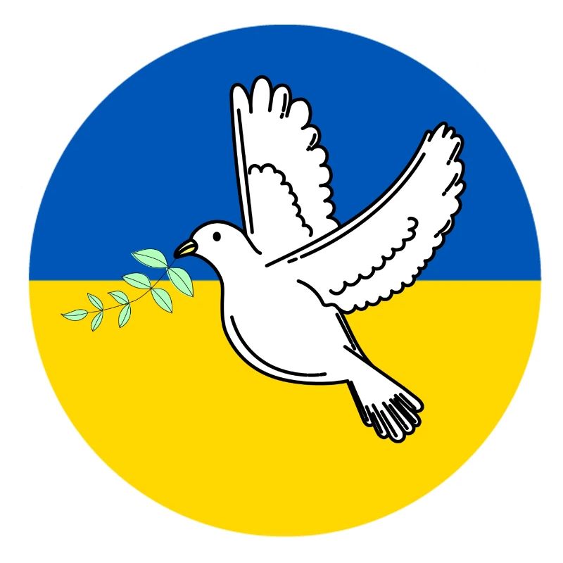 Drapeau de l’Ukraine avec colombe de la paix