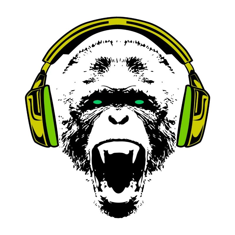 Monkey DJ mit Kopfhörer Geschenk