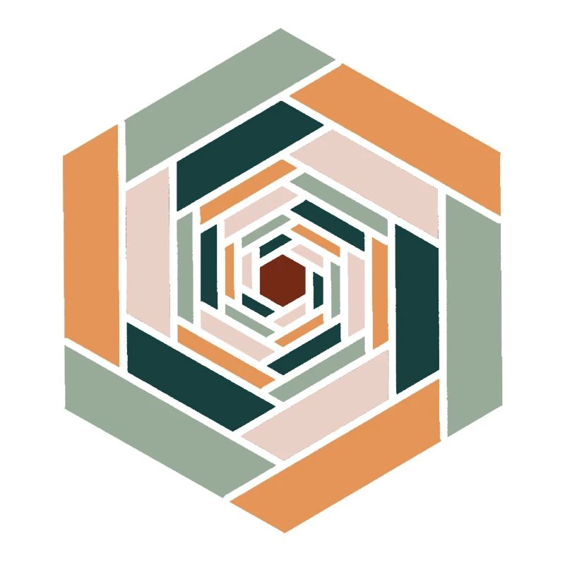 Hexagone infini coloré