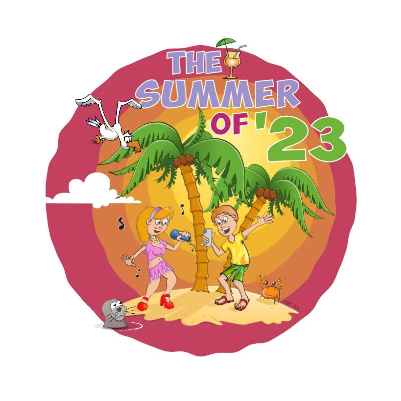 Der schöne Sommer 2023. Bunte Illustration.