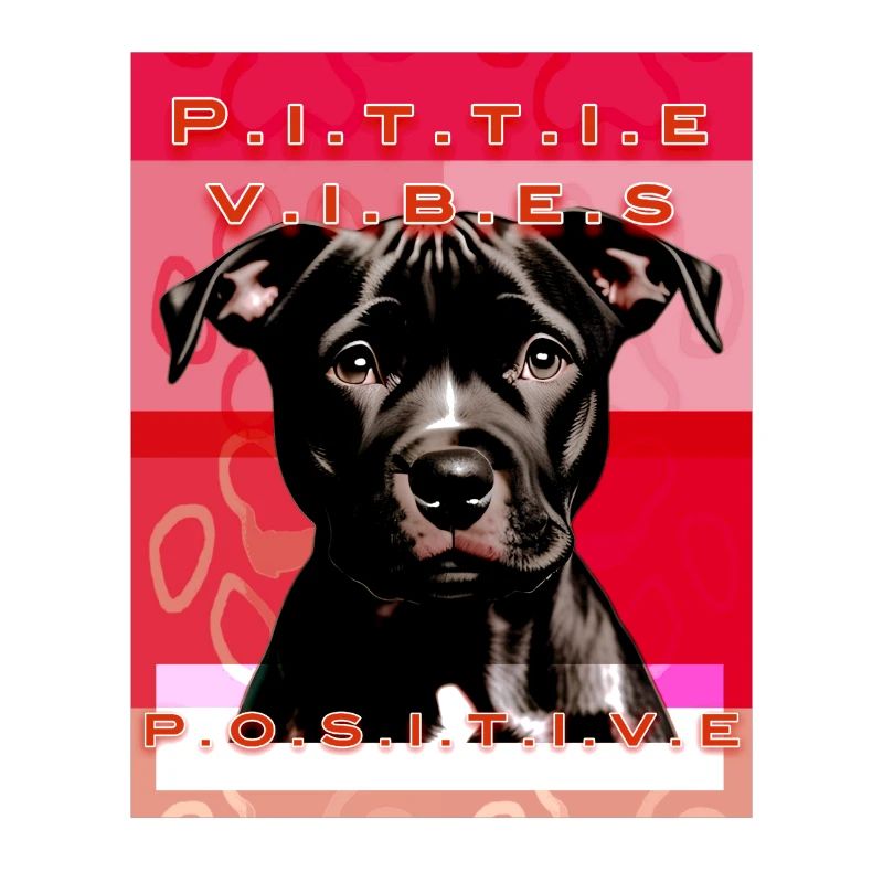 Pitbull puppy face with positive text