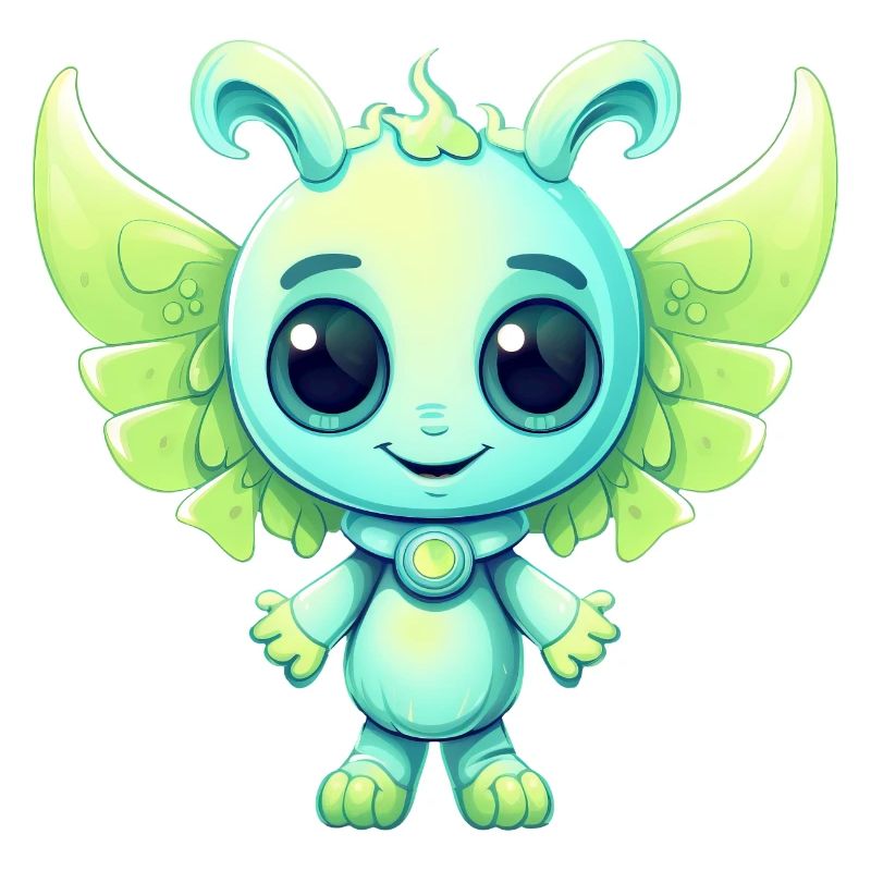 Alien dans le style de la bande dessinée comme un ange avec des ailes