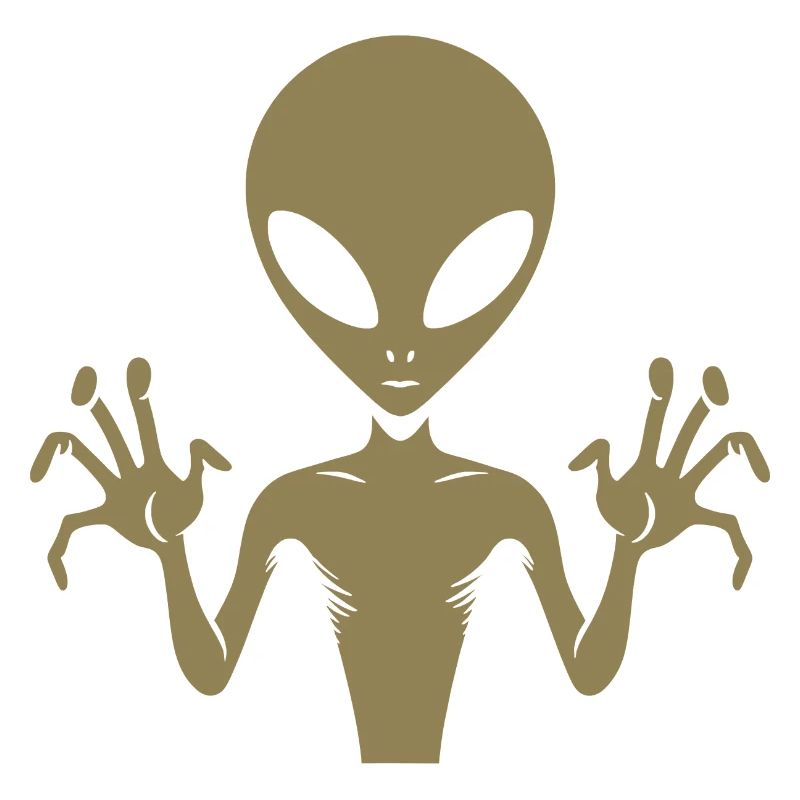 Alien Alien Body Silhouette with Hands: Un d unique