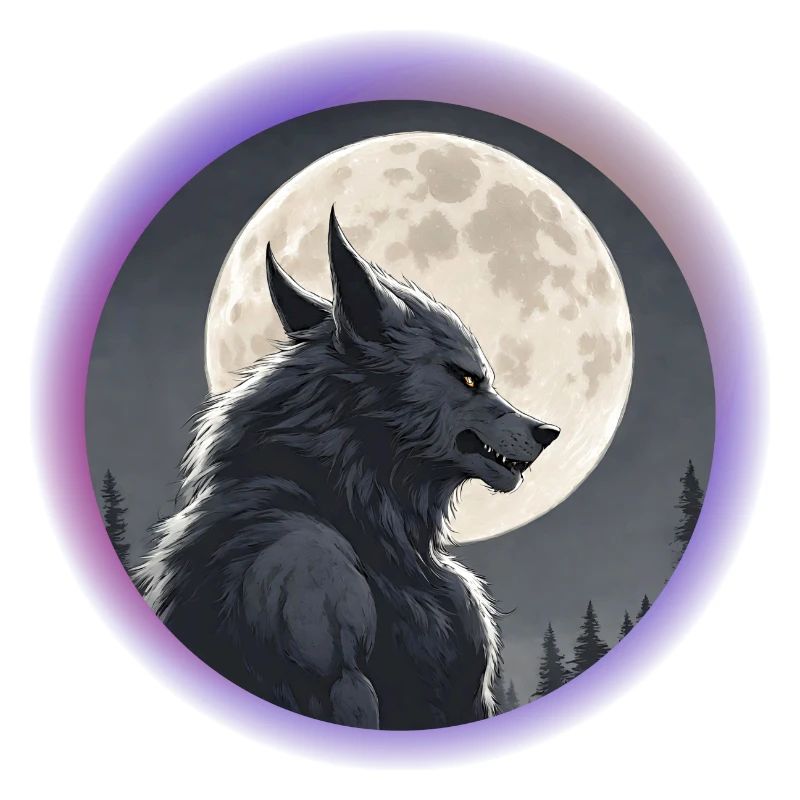 Werwolf liebt den Mond