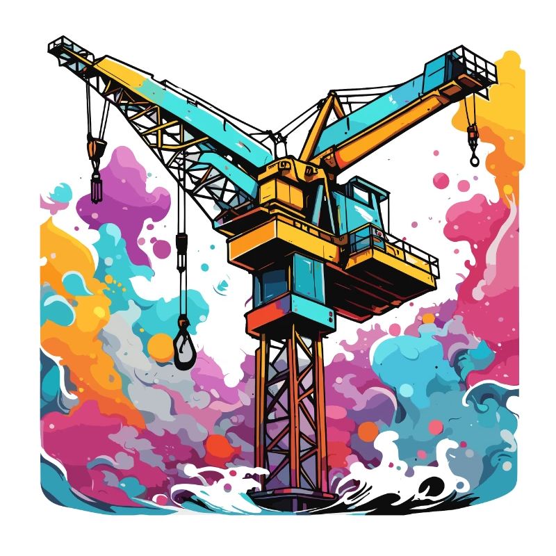 Kran / Baustelle / Seilwinde / Kransystem