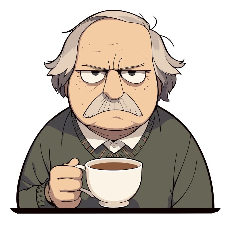 Papi cool avec un café