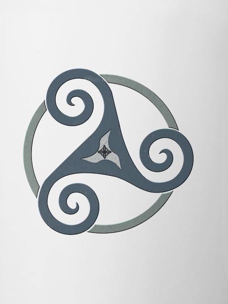 Triskele Celtic symbol gray blue