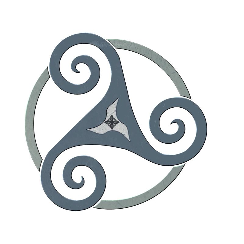Triskele Celtic symbole gris bleu
