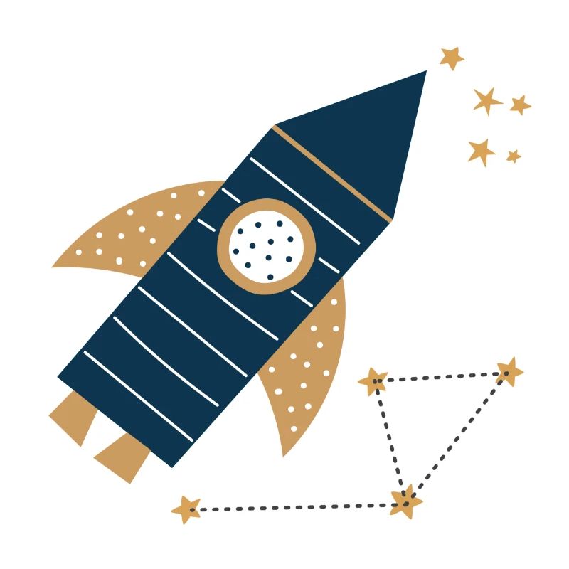 Rocket with stars Space Children