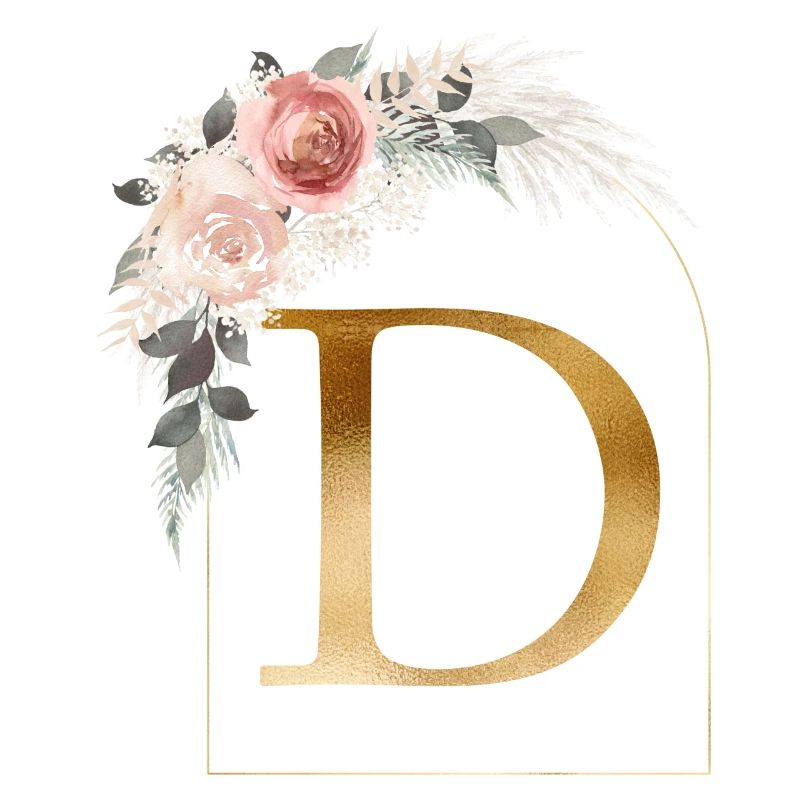 Customizable Monogram D Flower Arch