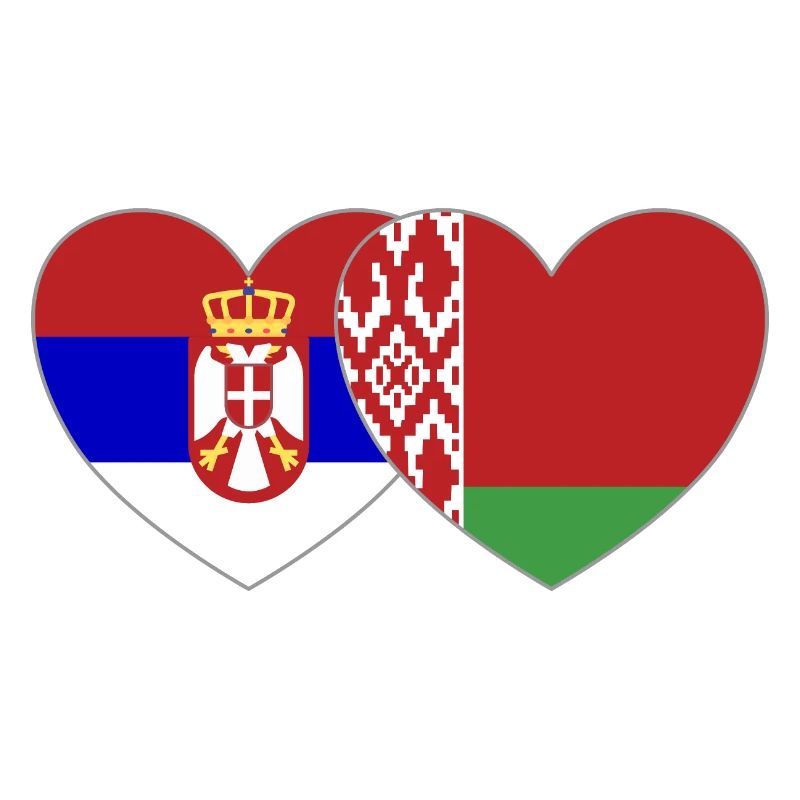 Serbie Biélorussie Drapeau Cœur