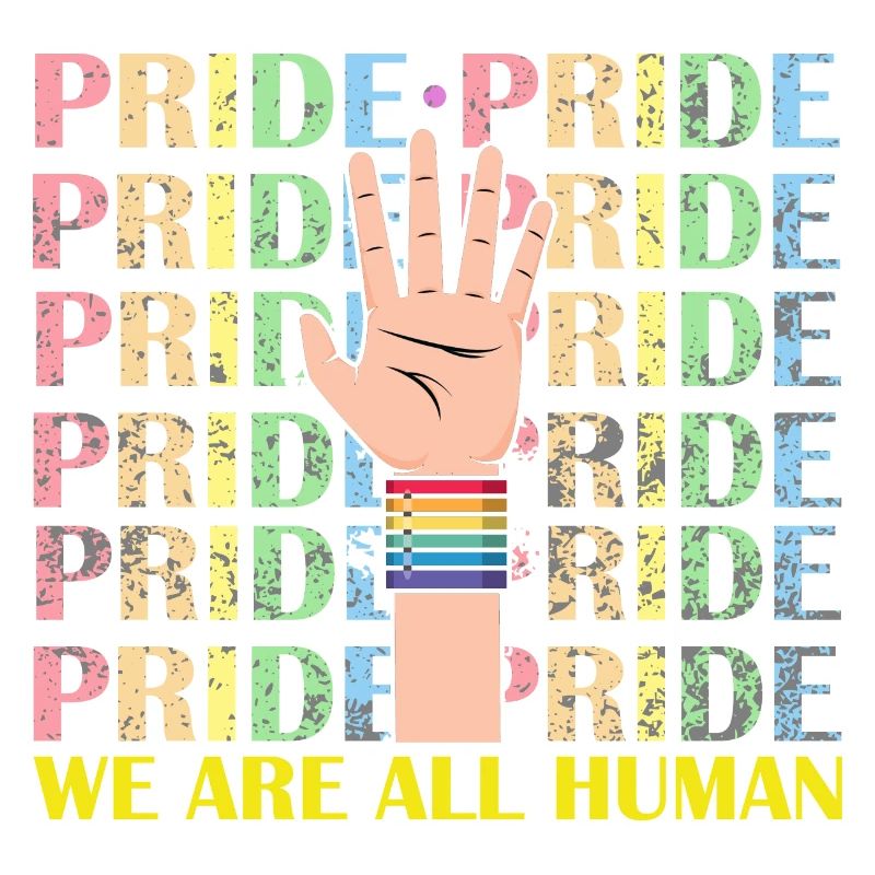 We Are All Human Cool PRIDE Retro Designs
