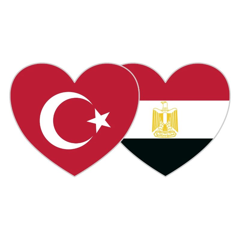 Turquie Egypte Drapeau Coeur