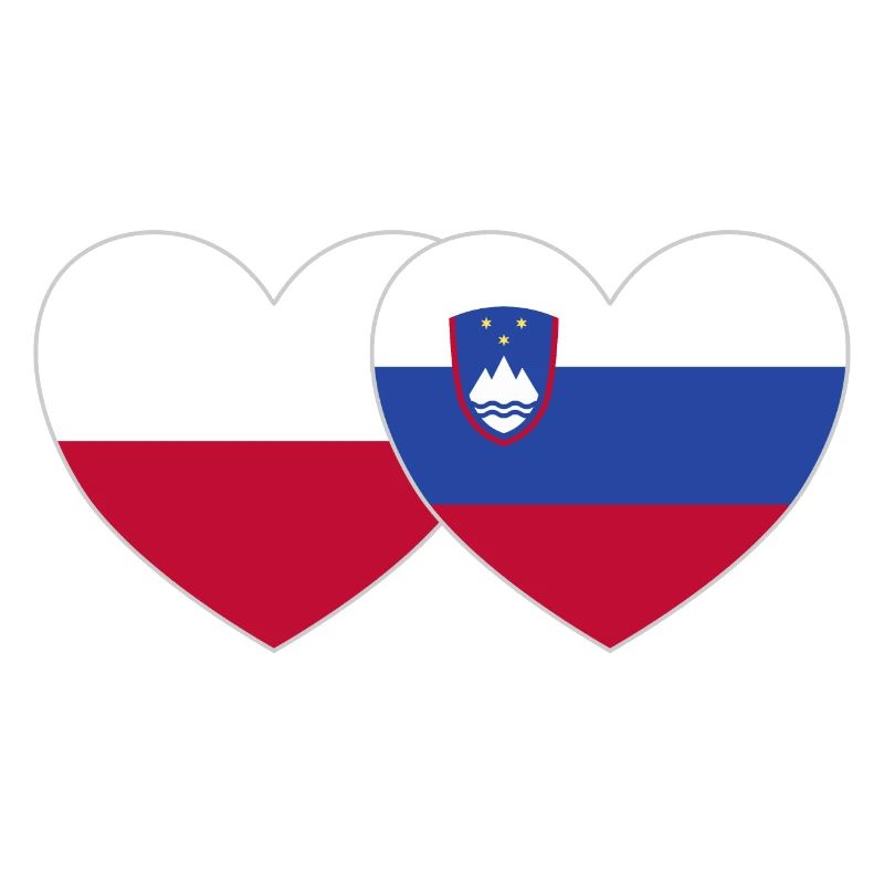 Pologne Slovénie Drapeau Cœur