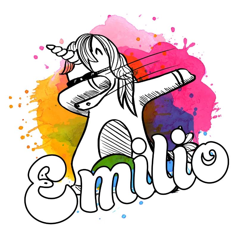 EMILIO - Beau nom de garçon avec licorne cool