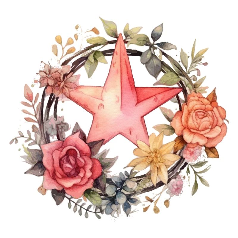 Couronne de fleurs avec étoile