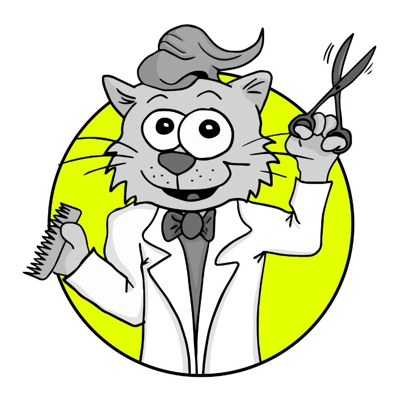 Coiffeur rétro chat - Motif coiffeur