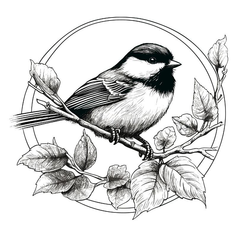 Chickadee bird drawing