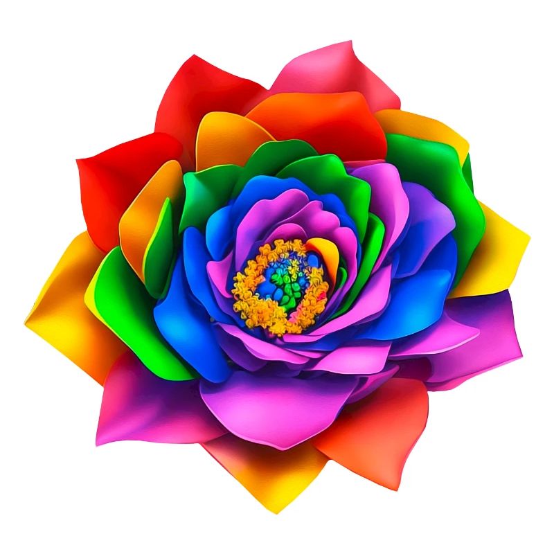 Lebendige 3D Regenbogenblume
