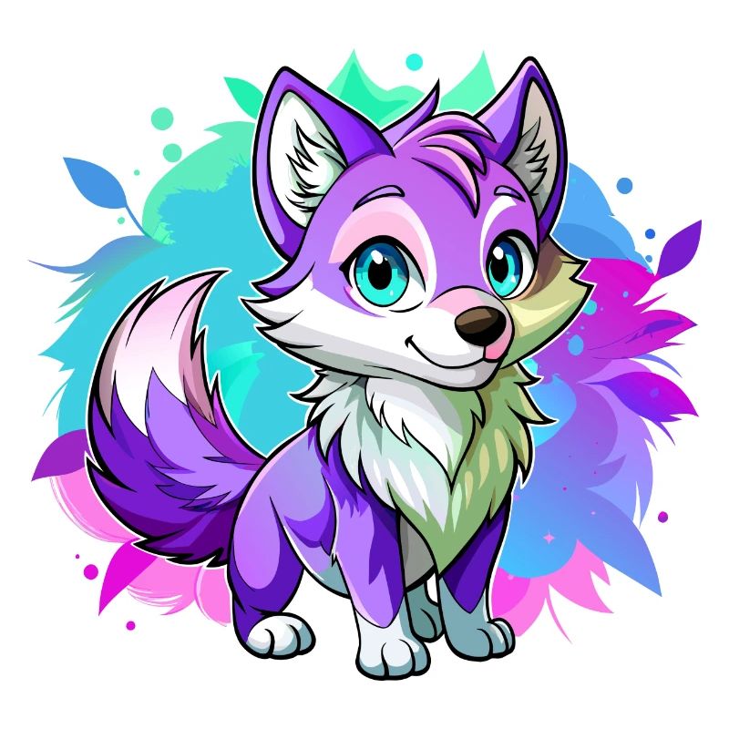 Bébé loup violet