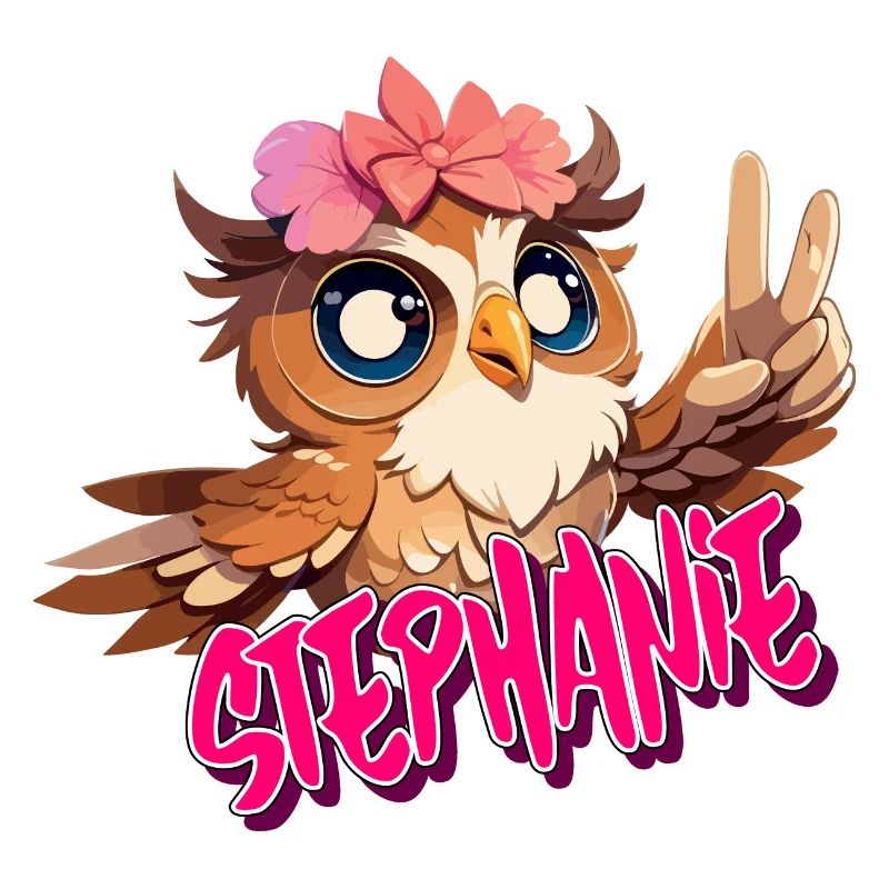 STEPHANIE - Schöner Mädchen Name mit süßer EULE