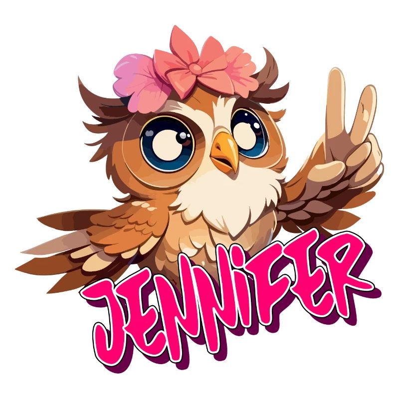 JENNIFER - Schöner Mädchen Name mit süßer EULE