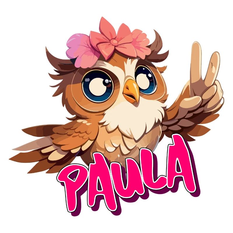 PAULA - Schöner Mädchen Name mit süßer EULE