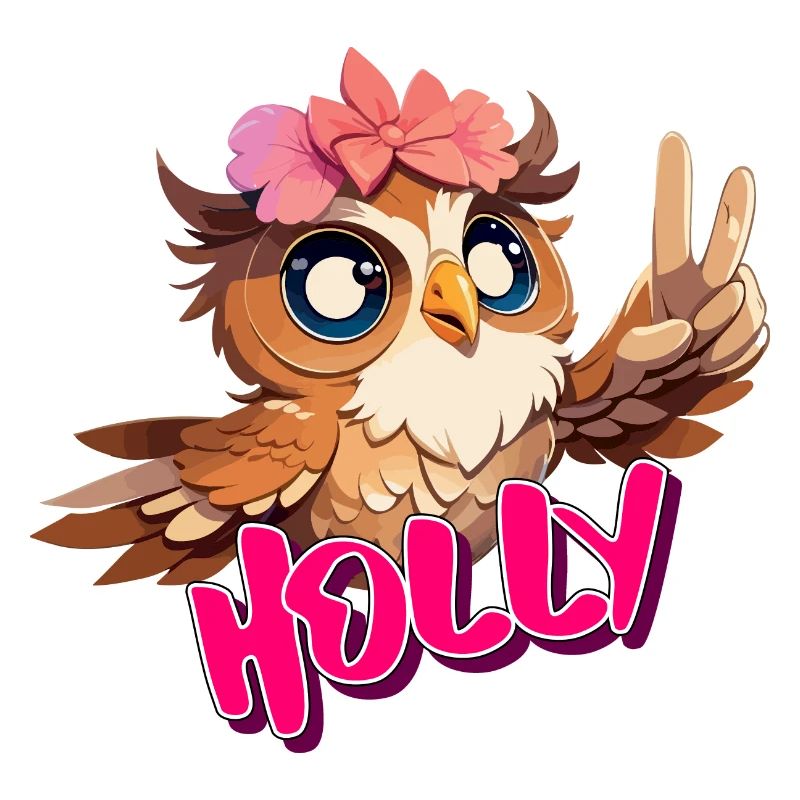 HOLLY - Schöner Mädchen Name mit süßer EULE