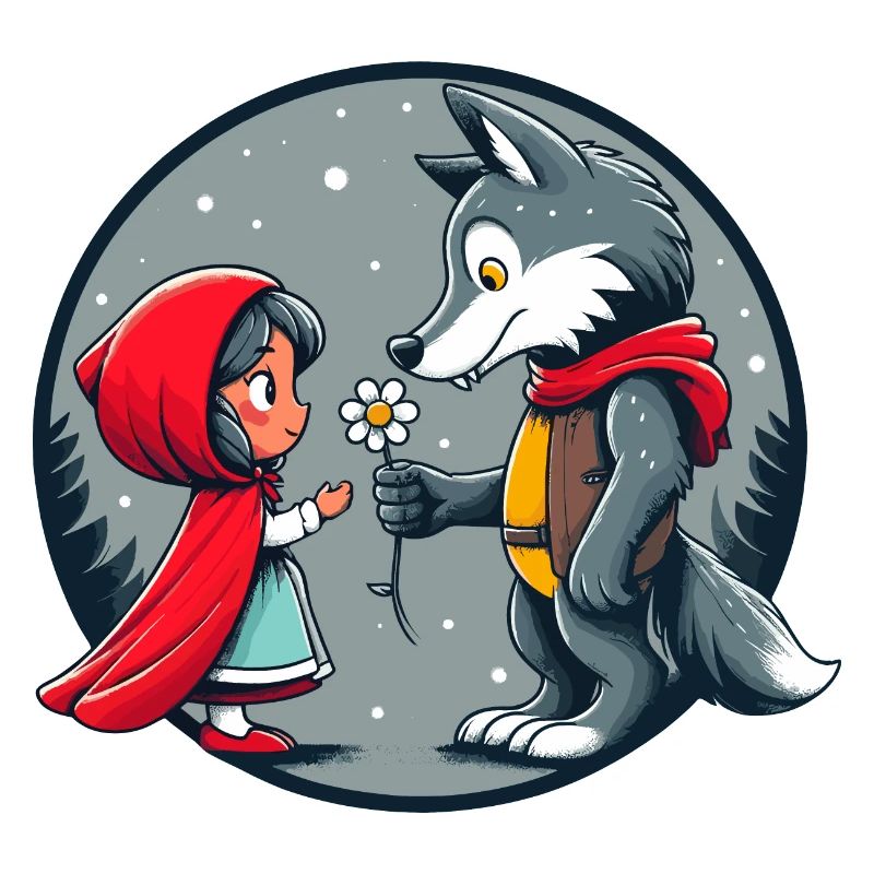 Rotkäppchen Wolf Märchen Kinder Blume Märchenfigur