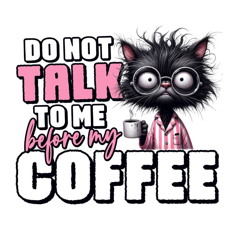 Chat du matin avec du café