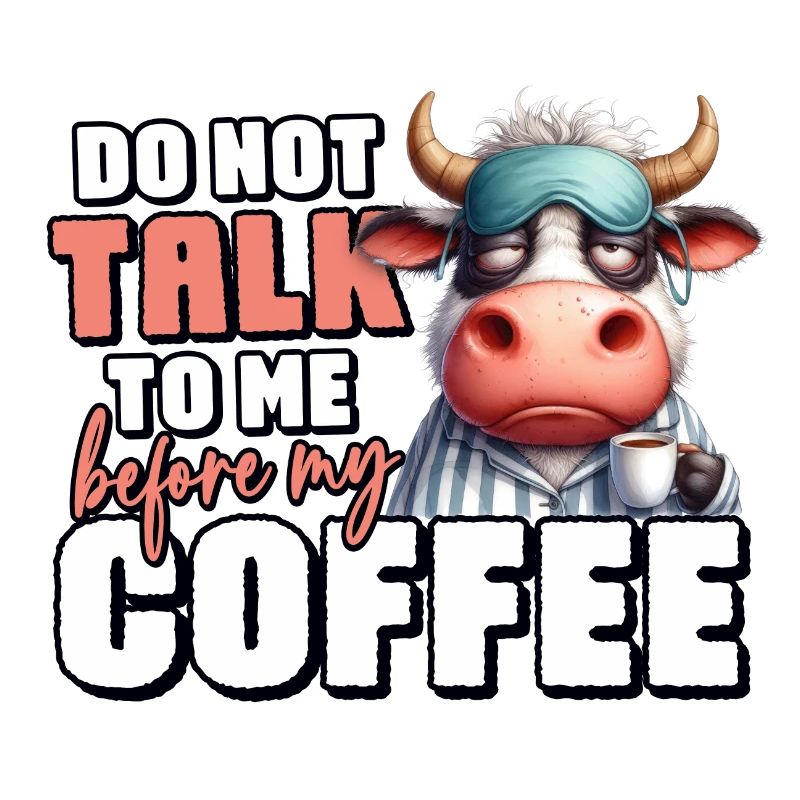 Vache fatiguée avec du café