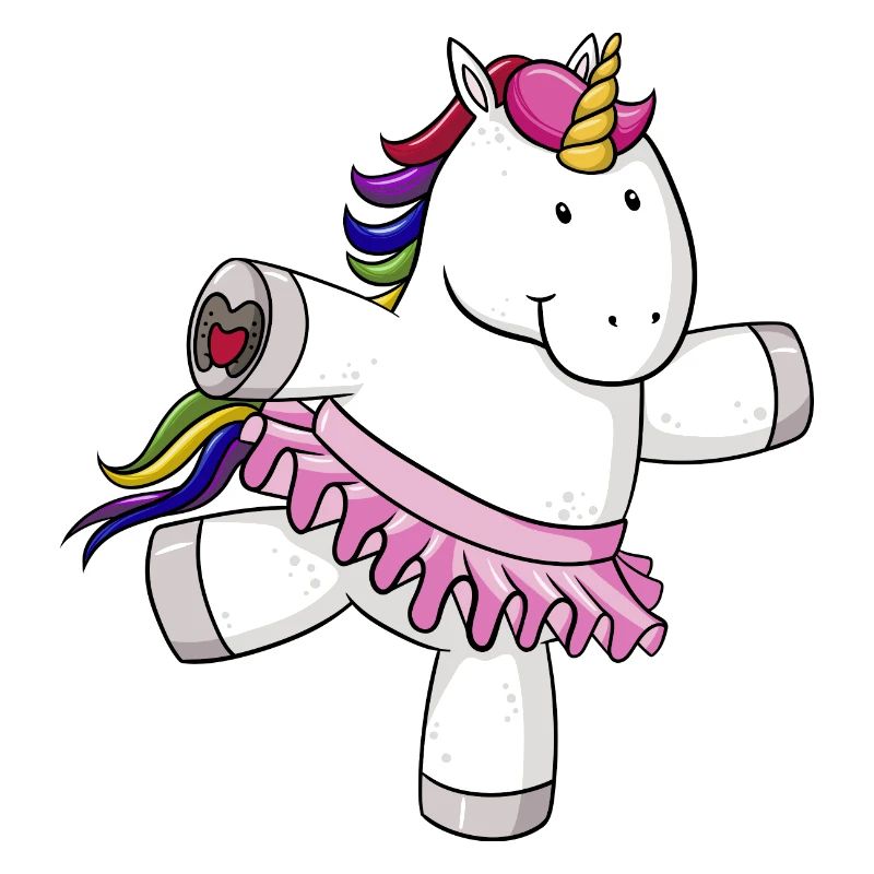 Dancing comic Unicorn rainbow