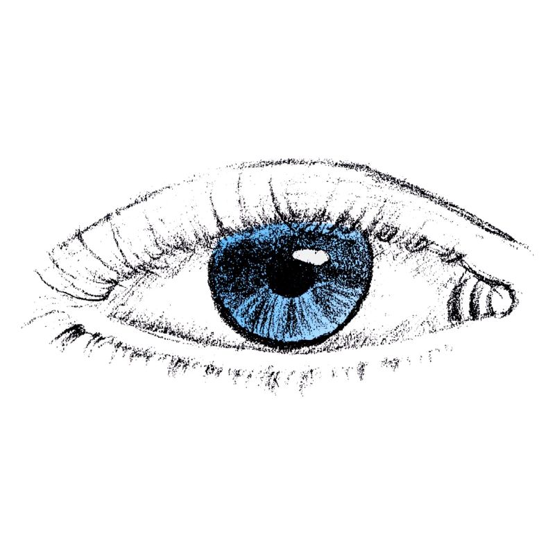 Oeil avec iris bleu