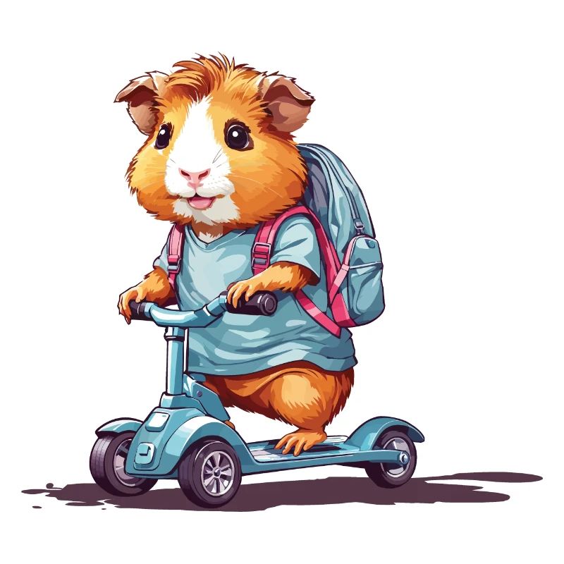 Aventure du cochon d’Inde le premier jour d’école