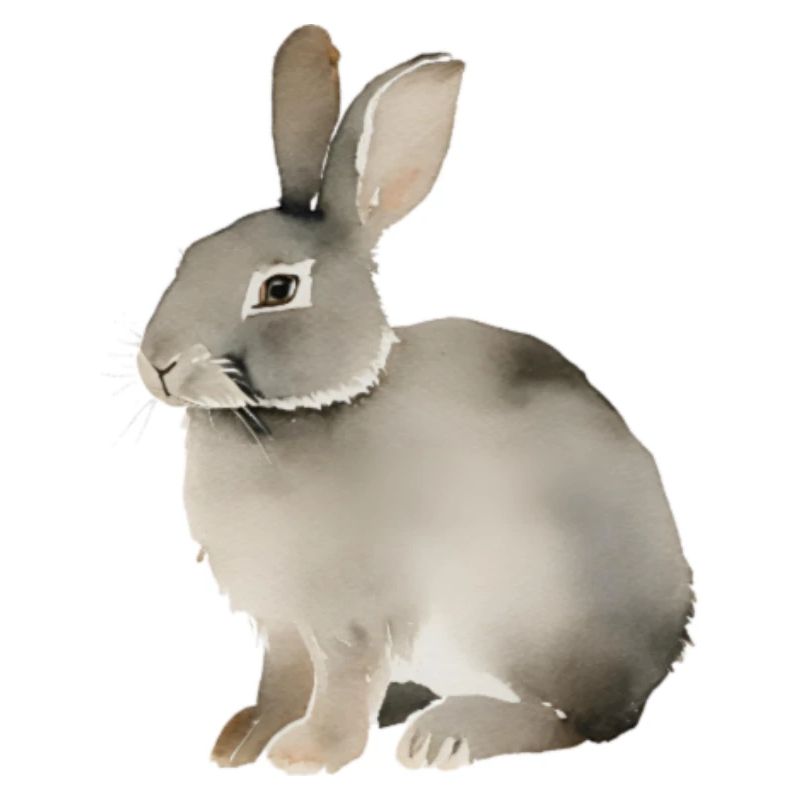 Hase mit einfarbigem Hintergrund