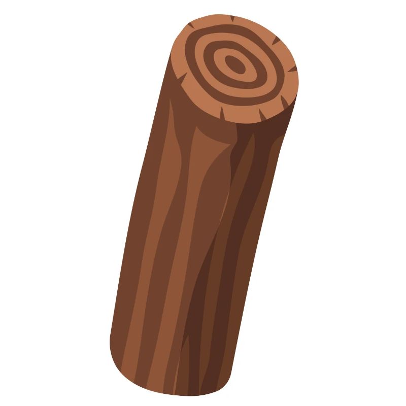 Log standing up logs