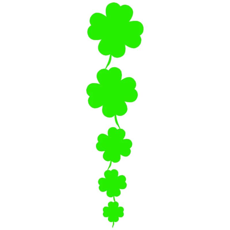 Trèfles en cascade de quatre feuilles de néon